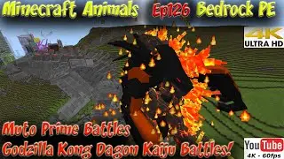 Godzilla Addon Muto Prime Battles Godzilla Kong Dagon Kaiju Addon Bedrock PE Minecraft Animals Ep126