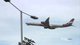Virgin Atlantic Airbus A340 take off LHR