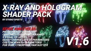 X-Ray and Hologram Shader Pack v1.6 for Blender Eevee + Cycles 