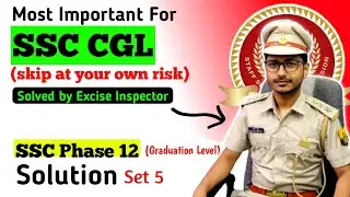 Important for SSC CGL Exam [NEW PATTERN]🤩 SSC PHASE 12 set 5 MATH SOLUTION BY EXCISE INSPECTOR RAHUL