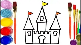 رسم قلعة للأطفال والمبتدئين ، تعليم رسم قصر ، How to Draw Castle for Kids