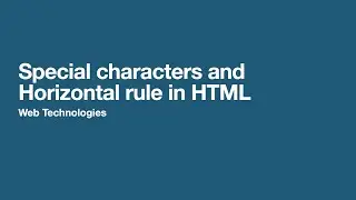 special characters and horizontal rules in HTML