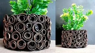 Flower Pot DIY | Stylish Flower Pot | Best out of waste | DIY Vase | Homemade Vase | Easy Craft Idea