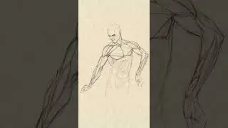 From scribble to one line, anatomy sketch from imagination