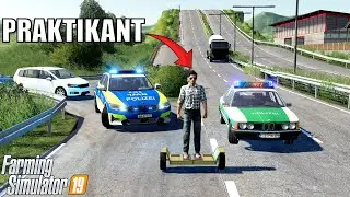 LS19 - Praktikant fährt mit HOVERBOARD auf die Autobahn und ärgert die Polizei!