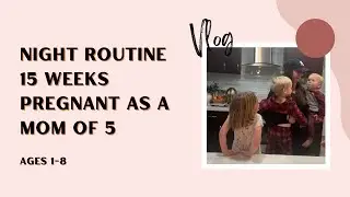 Week night routine with 5 kids 15 weeks pregnant (With time stamps)