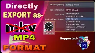OBS Studio MP4 file recording 🔥 How to Export obs file as a mp4 format 🔥