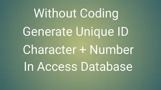 Unique ID Character Plus Number Without Coding In Access Database | Anmol c# Tutorial | VB.Net