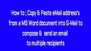 How to copy and paste email address into G Mail