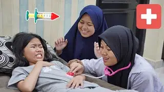 Bermain dokter-dokteran - Husna sakit | Zein Husna