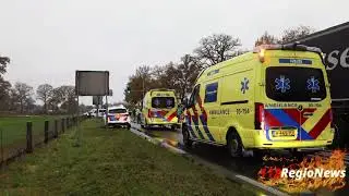 Rijssen – Meerdere voertuigen betrokken bij botsing op N350, weg volledig dicht