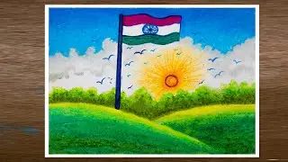 Independence Day drawing easy step /Independence day poster drawing idea /Independence Day drawing