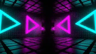 Cyan Magenta Geometric VJ Loop - 4k Neon Animation