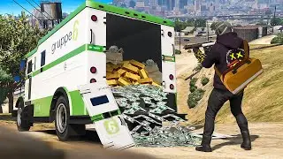 Money Truck VS Hunters in GTA 5 RP