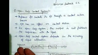 Open loop control system