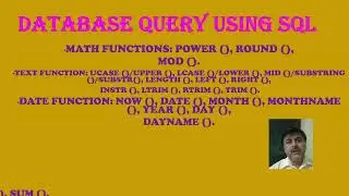 DATABASE QUERY USING SQL FUNCTIONS PART  2