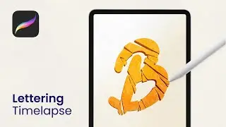 Timelapse Broken Stone 3D Text Effect in Procreate. (