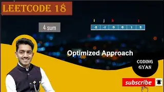 Leetcode 18 || optimized approch || 4 Sum || Animated Explain  || easy to understand