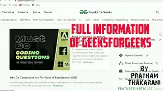 How to use geeksforgeeks|create Projects|Created by Pratham Thakarani|Maruti Education|#trending