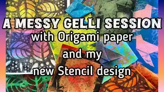 Gelprinting with Origami Paper & my new stencil design
