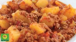 Potatoes with minced meat and vegetables