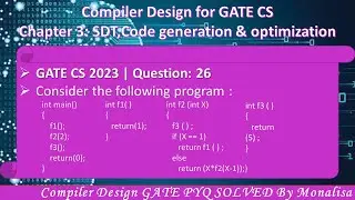 GATE CS 2023 | Question: 26 Consider the following program :int main(){    f1();f2(2); f3(); return