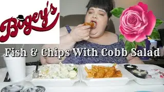 Fish & Chips With Cobb Salad From Bogey's East Mukbang