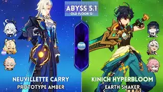 C1 Neuvillette Carry + C0 Xilonen & C1 Kinich Hyperbloom | Spiral Abyss 5.1 - Genshin Impact