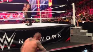 wwe Randy Orton ask official if show is over and then walks away faking an injury lol funny
