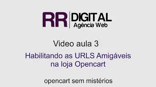 Video aula 3 - Habilitando  as URLS amgaveis no Opencart
