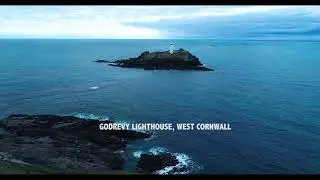 Godrevy Lighthouse, Cornwall by drone