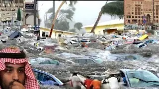 سيول جارفة  تغرق منازل الطائف الان وتجرف المركبات مشاهد مرعبة 😳🇸🇦
