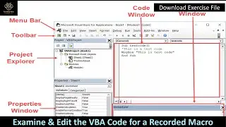 Session156 - How to Examine & Edit the VBA Code for a Recorded Macro | Microsoft Excel