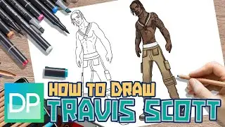 [DRAWPEDIA] HOW TO DRAW TRAVIS SCOTT from FORTNITE - STEP BY STEP DRAWING TUTORIAL