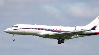 Brand New Bombardier Global Express Approach and Landing, 4K Planespotting