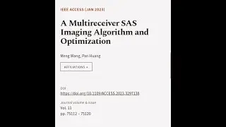 A Multireceiver SAS Imaging Algorithm and Optimization | RTCL.TV