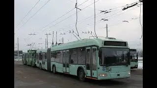 Минск, поездка в троллейбусе БКМ-333, парк.№ 5541, марш.3 (03.12.2023)
