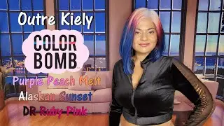 Outre Kiely I Alaskan Sunset, DR Ruby Pink & Purple Peach Melt | Color Bomb Synthetic Lace Front Wig