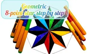 How to draw an 8 pointed star in an geometric octagon step by step #groomingskills