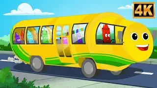 Crayons Nursery Rhymes chante Wheels on the Bus | Chanson éducative amusante