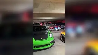Aventador SVJ Shooting Flames at Underground Car Meet