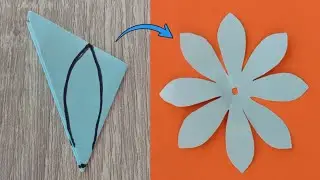 Paper flower 8 petal | paper flower making idea | kelopak bunga 
