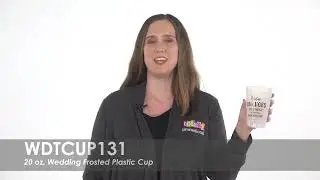 Custom Wedding Cups - 20 oz. Wedding Frosted Plastic Cup WDTCUP131