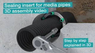 Installation video of a sealing insert for ribbed media pipes in the white tank