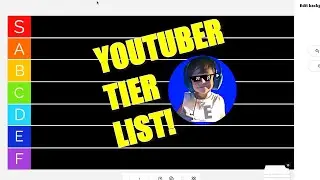 My Youtuber Tier List