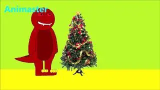 Demon Barney tries to destroy Christmas Tree