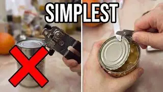 Simplest can opener (Metal sheet with a blade)