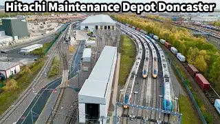 AERIAL VIEWS of Hitachi's Azuma Maintenance Depot in Doncaster & Trackmoll Nov-22
