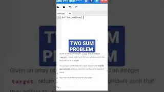 Two Sum Problem in Python  #shorts #python