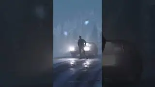 snowy road scene 